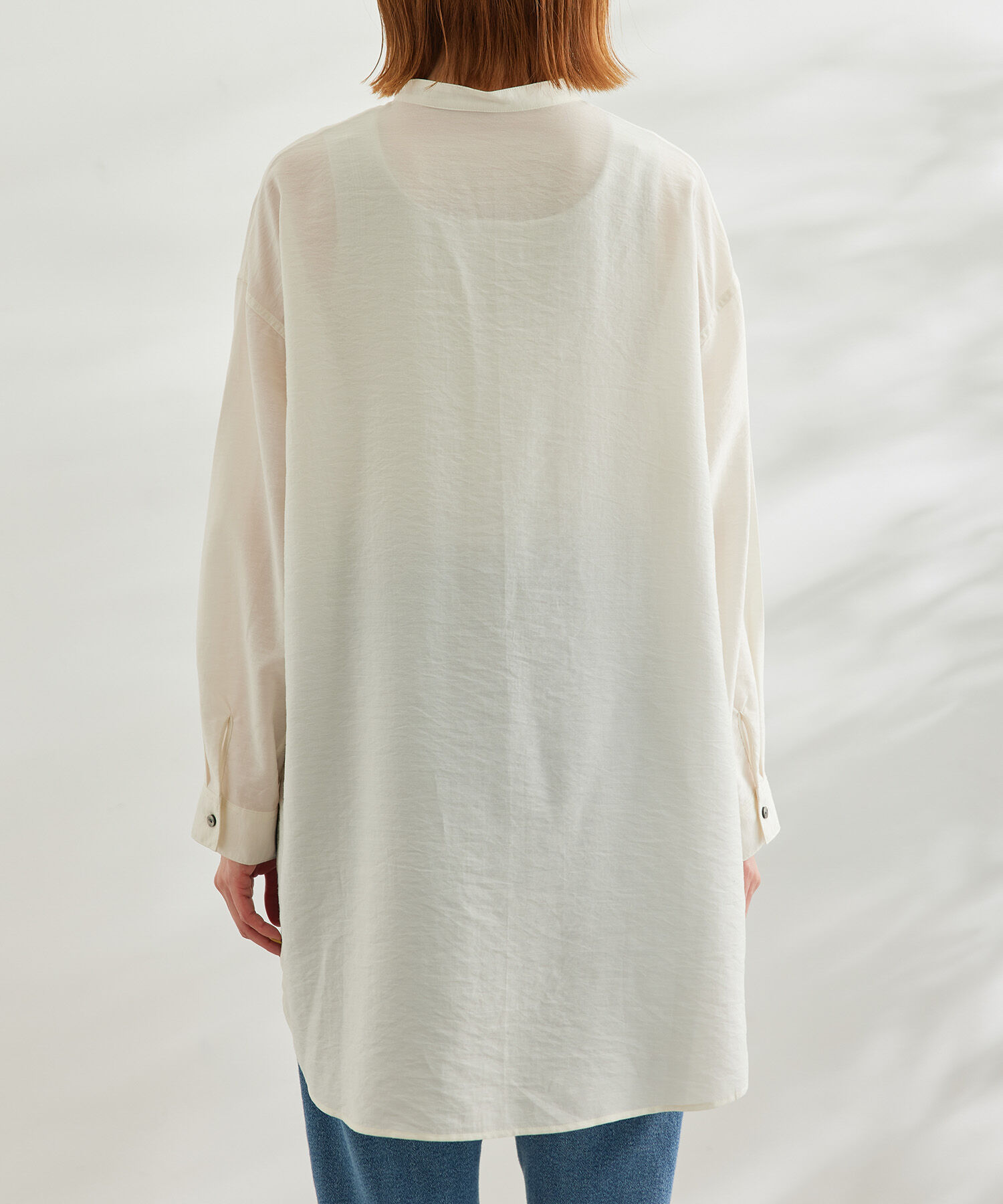 Rope&rsquo;Picnic「【WEB限定カラー:イエロー】バンドカラーポケットシアーシャツ」|シャツ・ブラウス|