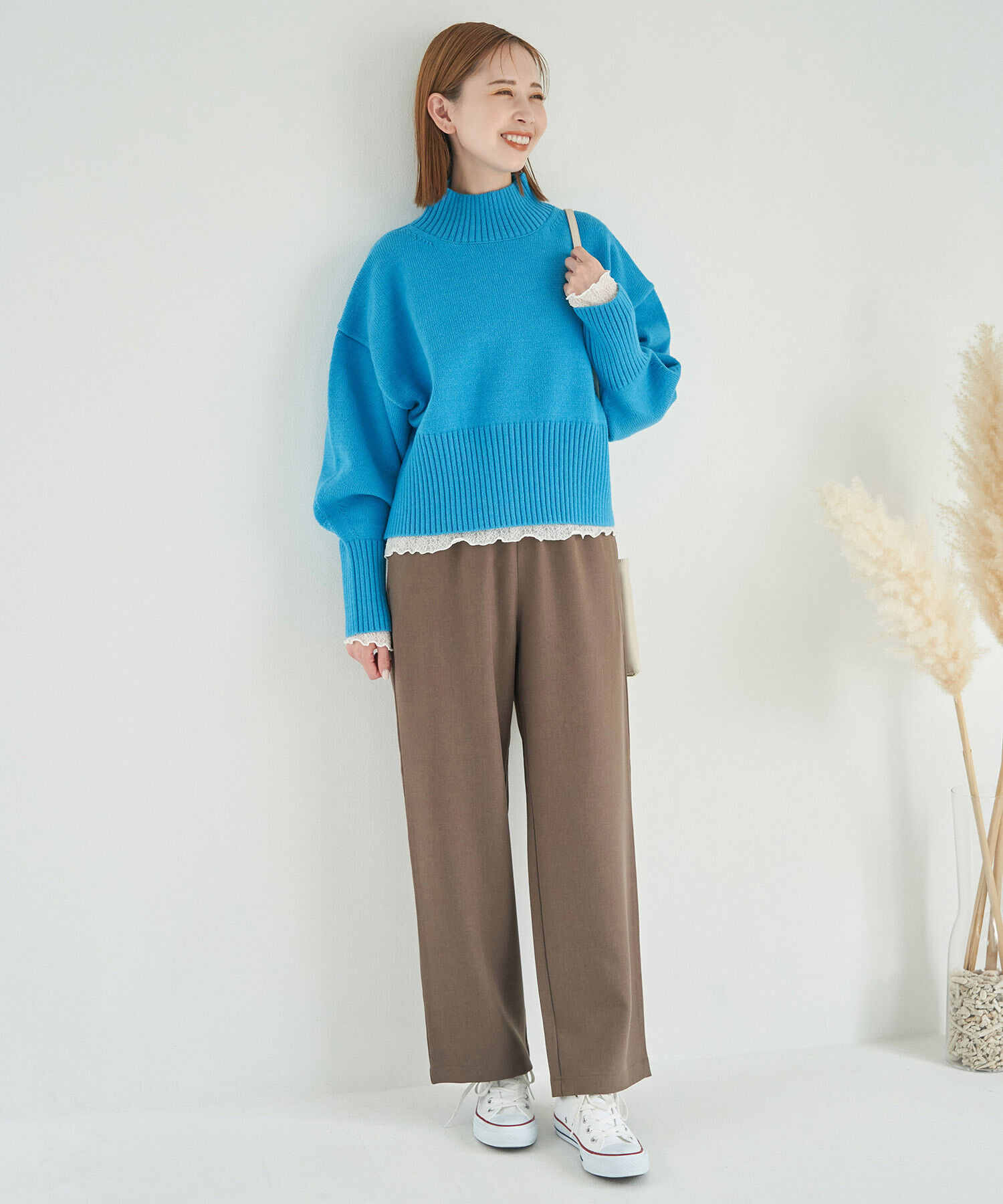 Rope&rsquo;Picnic「【CM着用商品】スタイルアップが叶うクロップドカラフルニット」|ニット・セーター|