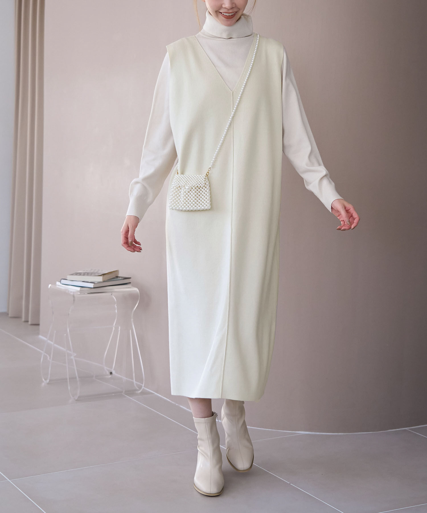 Rope&rsquo;Picnic「ニットジャンパースカート/洗濯機OK・アンチピリング」|ジャンパースカート|キナリ系(19)