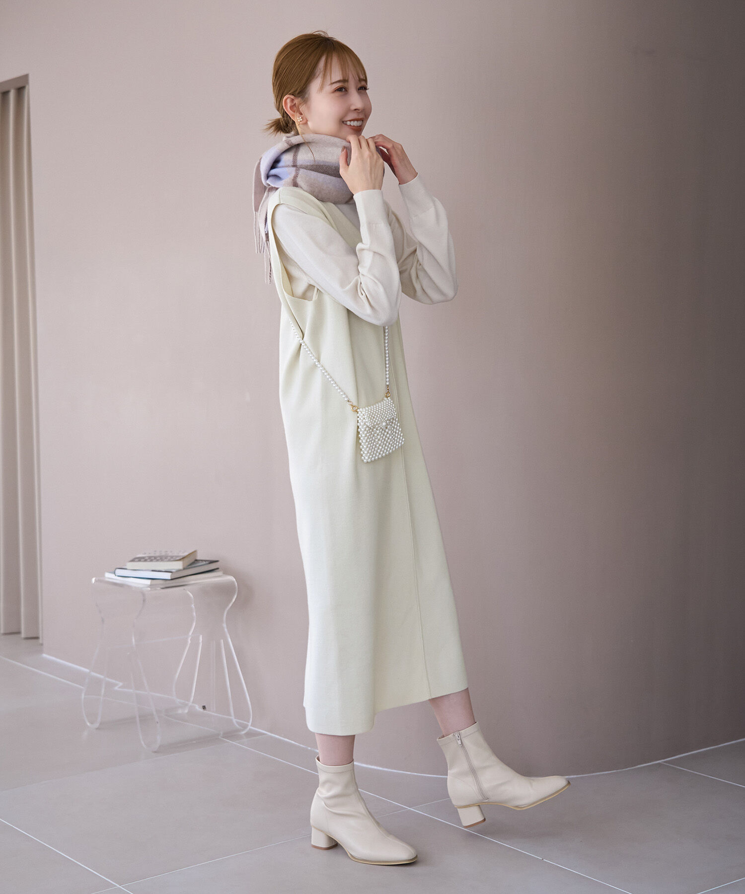 Rope&rsquo;Picnic「ニットジャンパースカート/洗濯機OK・アンチピリング」|ジャンパースカート|