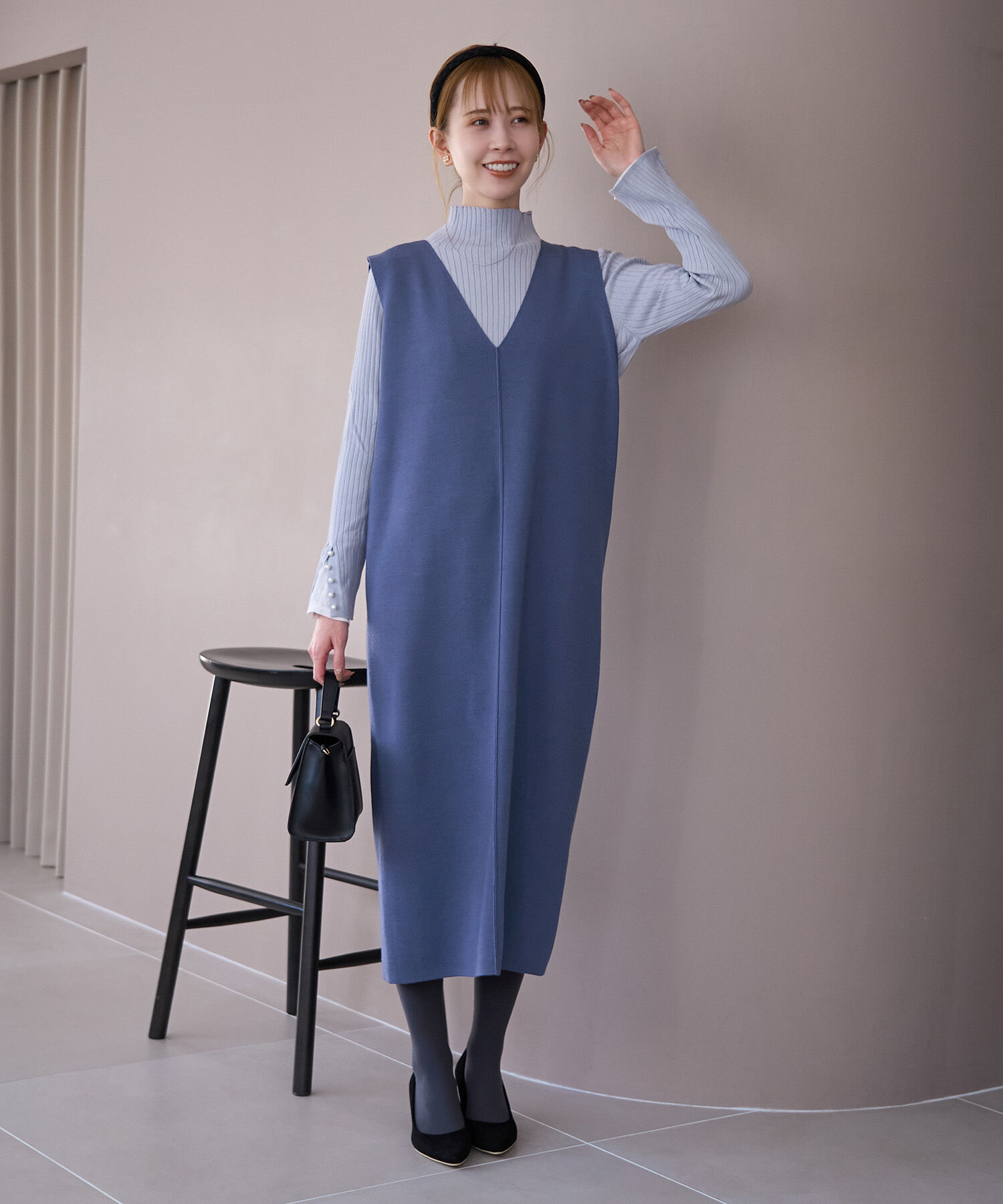 Rope&rsquo;Picnic「ニットジャンパースカート/洗濯機OK・アンチピリング」|ジャンパースカート|