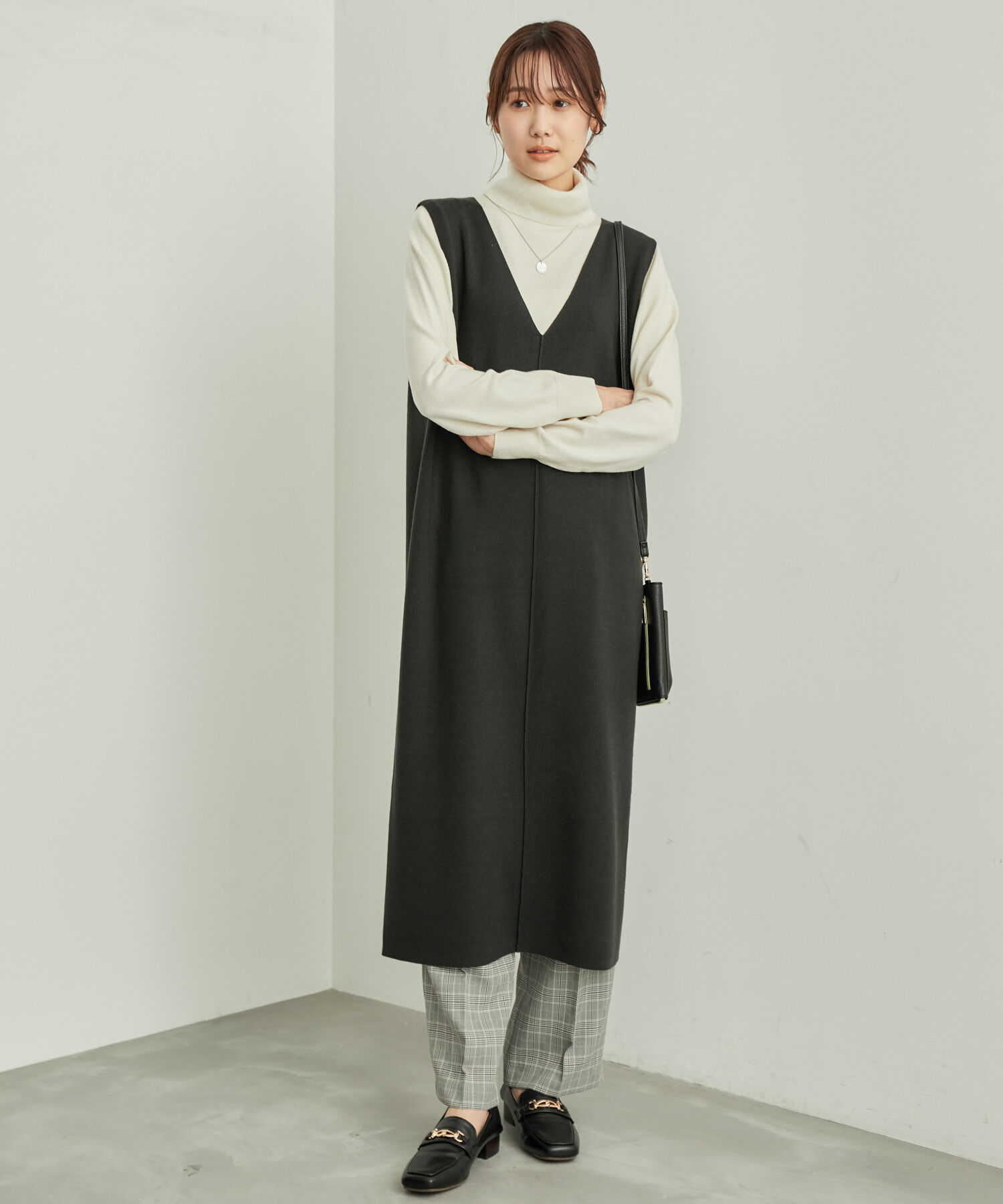 Rope&rsquo;Picnic「ニットジャンパースカート/洗濯機OK・アンチピリング」|ジャンパースカート|