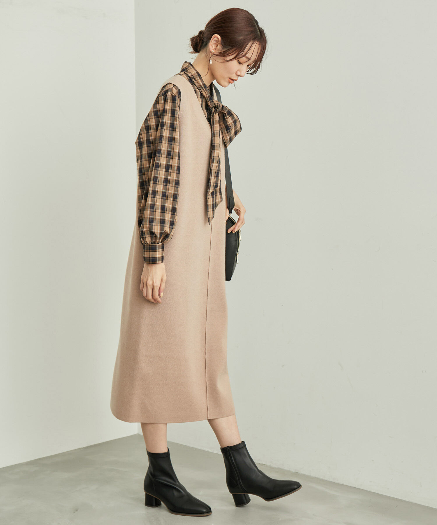 Rope&rsquo;Picnic「ニットジャンパースカート/洗濯機OK・アンチピリング」|ジャンパースカート|