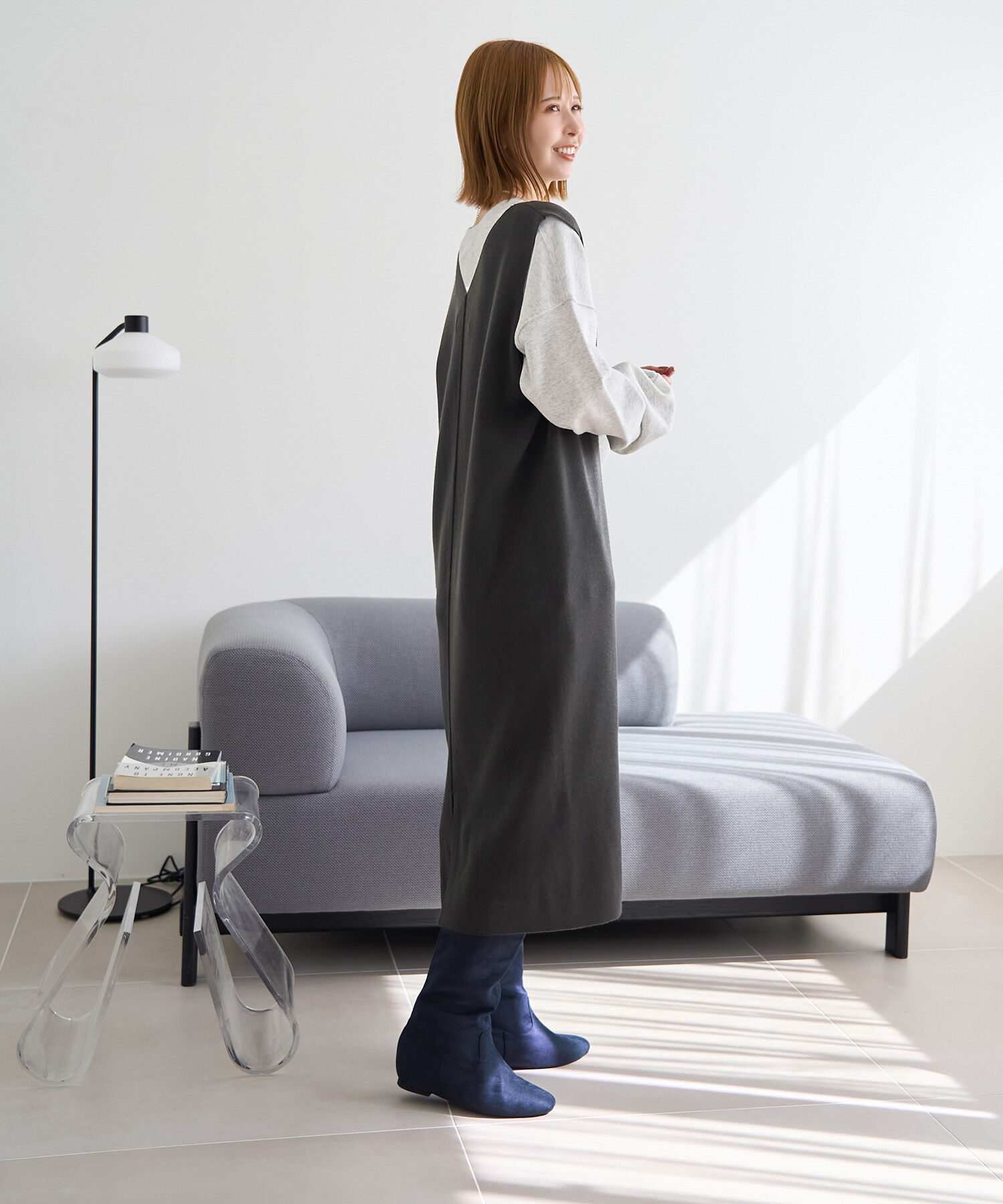 Rope&rsquo;Picnic「ニットジャンパースカート/洗濯機OK・アンチピリング」|ジャンパースカート|