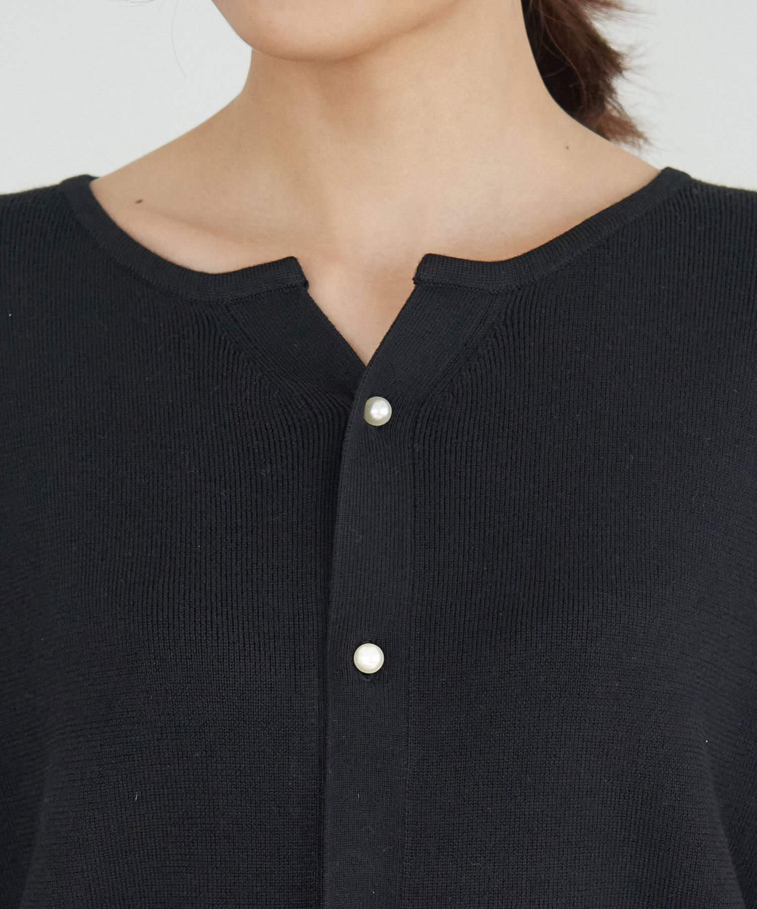 Rope&rsquo;Picnic「洗濯機OK・リンクコーデ/マシュマロニットスリットネックパールカーディガン」|カーディガン|