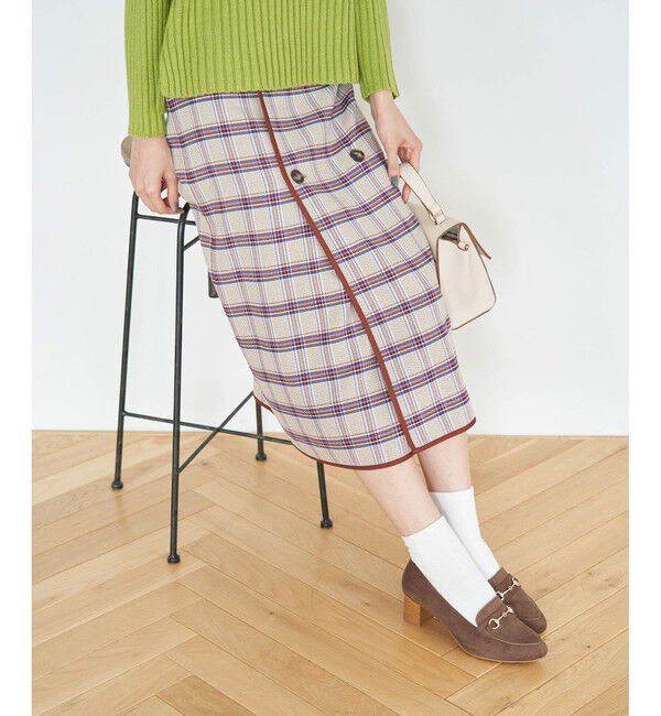 Rope&rsquo;Picnic「チェック＆無地リバーシブルスカート」|スカート|