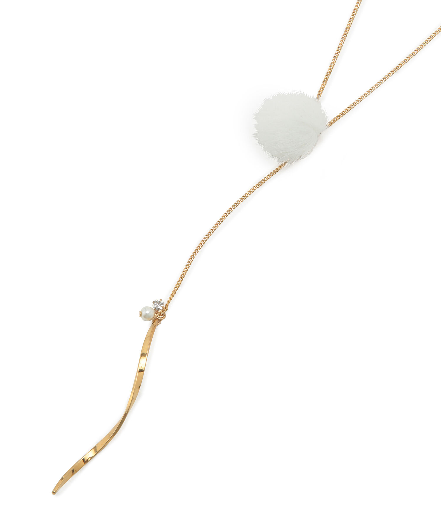 ROPE PICNIC PASSAGE「カラーファー&times;パールY字ネックレス」|ネックレス|