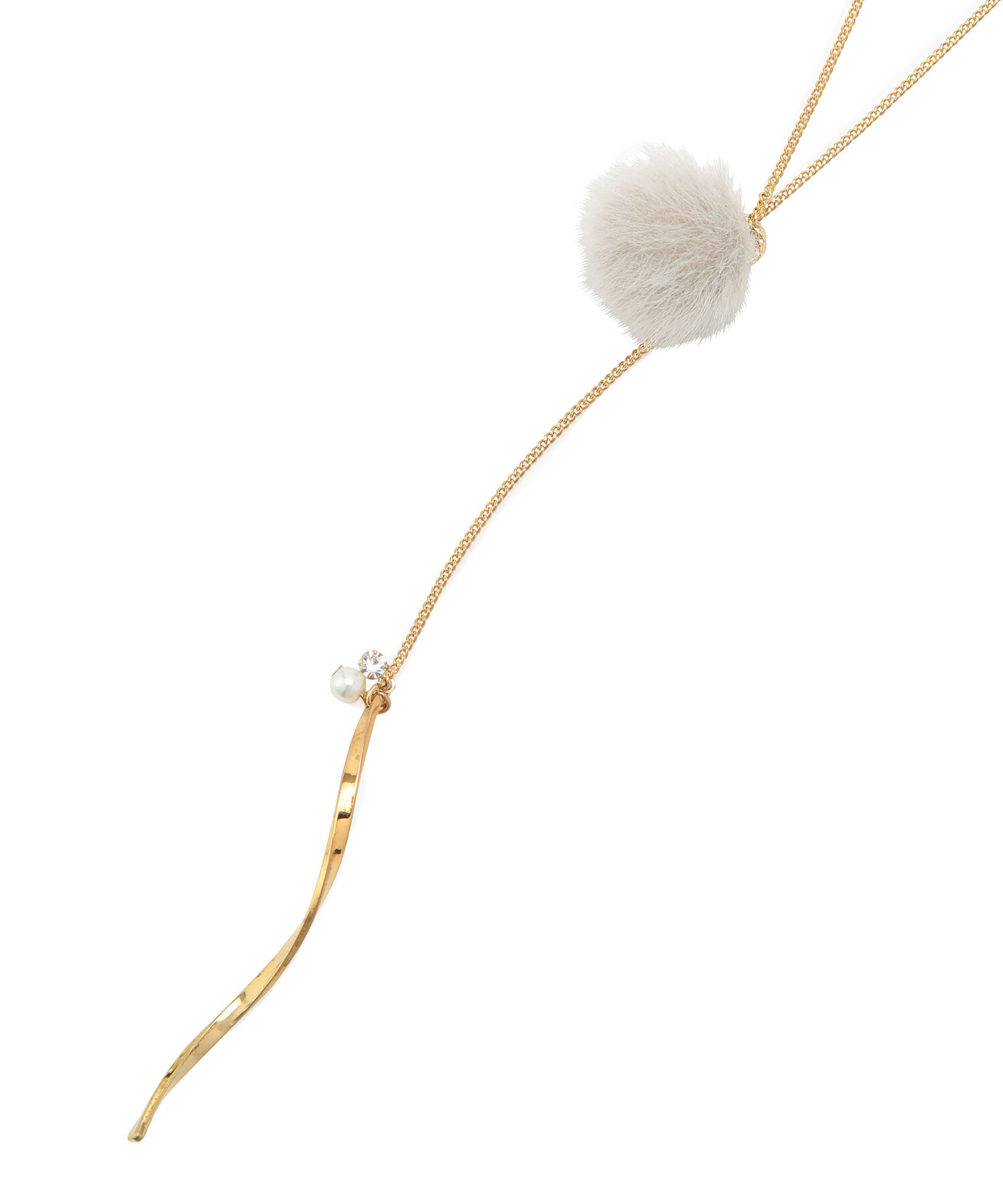 ROPE PICNIC PASSAGE「カラーファー&times;パールY字ネックレス」|ネックレス|