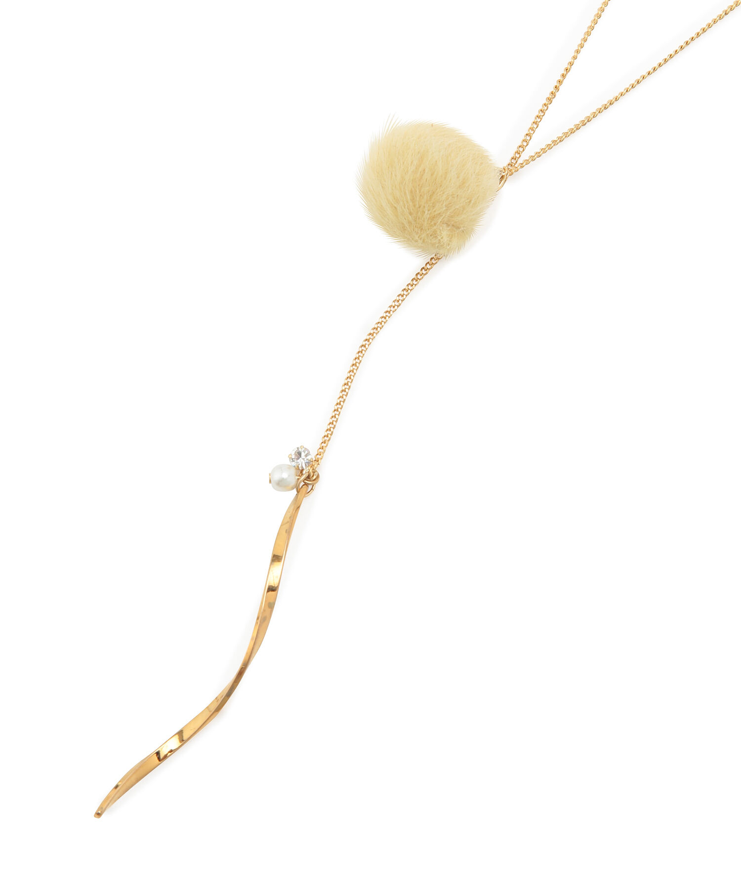 ROPE PICNIC PASSAGE「カラーファー&times;パールY字ネックレス」|ネックレス|