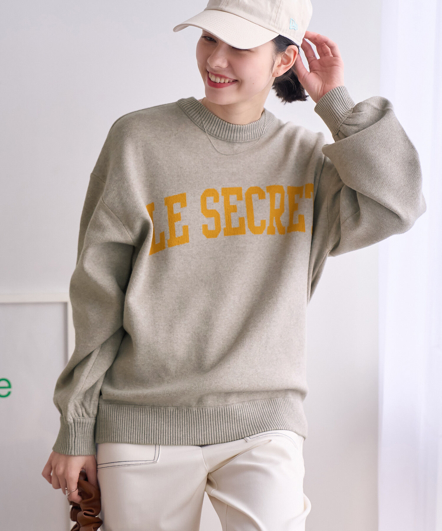 ROPE' PICNIC R「スウェットライクロゴジャガードニットプルオーバー」|ニット・セーター|ライトグレー(08)