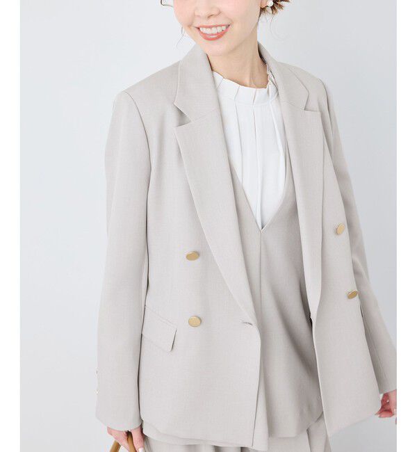 Rope&rsquo;Picnic「【花粉ガード】クリアツイル金ボタンジャケット/セレモニー・通勤対応・セットアップ対応」|テーラードジャケット|