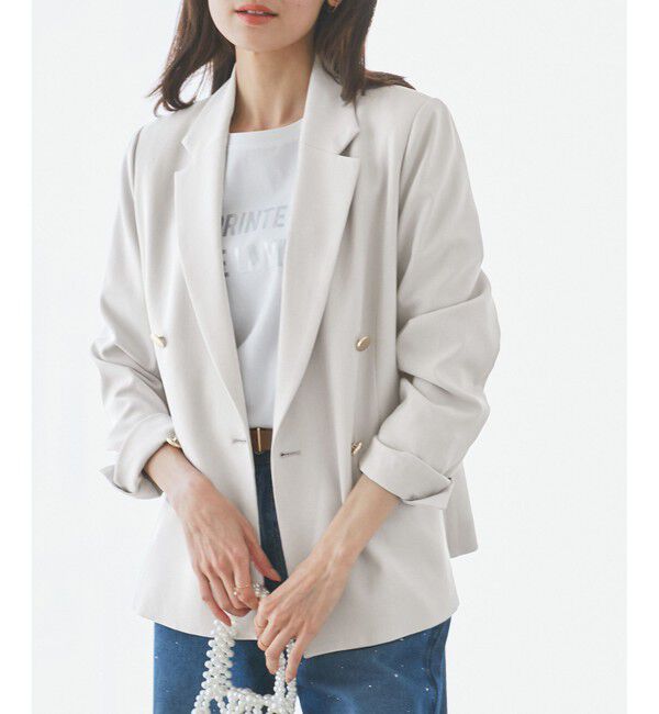 Rope&rsquo;Picnic「【花粉ガード】クリアツイル金ボタンジャケット/セレモニー・通勤対応・セットアップ対応」|テーラードジャケット|