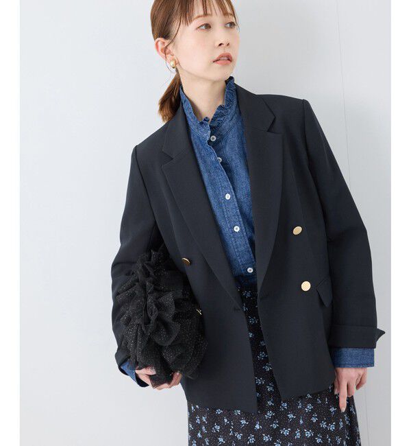 Rope&rsquo;Picnic「【花粉ガード】クリアツイル金ボタンジャケット/セレモニー・通勤対応・セットアップ対応」|テーラードジャケット|