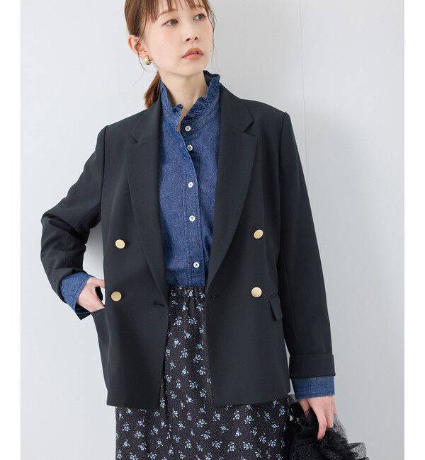 Rope&rsquo;Picnic「【花粉ガード】クリアツイル金ボタンジャケット/セレモニー・通勤対応・セットアップ対応」|テーラードジャケット|
