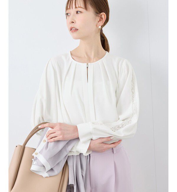 Rope&rsquo;Picnic「【2サイズ展開】レースポイントブラウス/通勤対応」|シャツ・ブラウス|