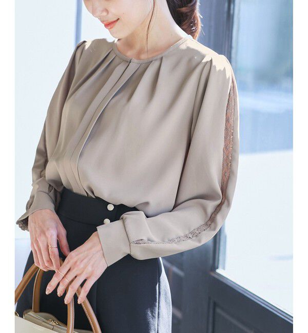 Rope&rsquo;Picnic「【2サイズ展開】レースポイントブラウス/通勤対応」|シャツ・ブラウス|チャイロサブ