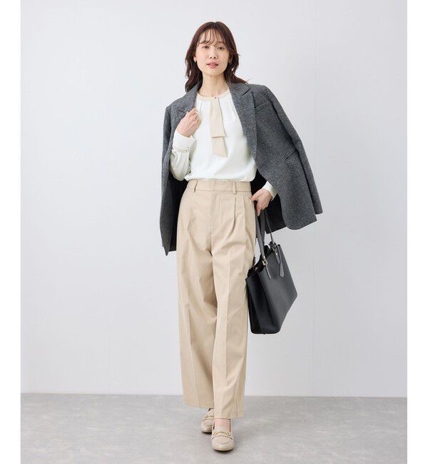 Rope&rsquo;Picnic「ジョーゼット配色ボウタイ風ブラウス/セレモニー・通勤対応」|シャツ・ブラウス|