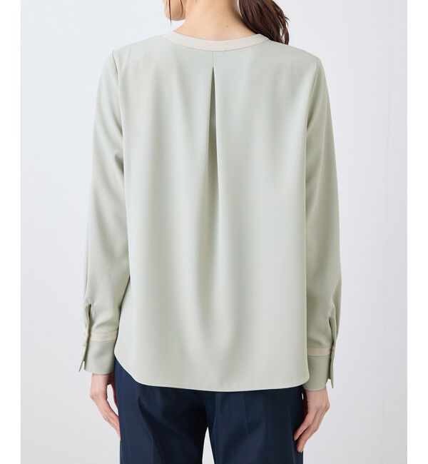 Rope&rsquo;Picnic「ジョーゼット配色ボウタイ風ブラウス/セレモニー・通勤対応」|シャツ・ブラウス|