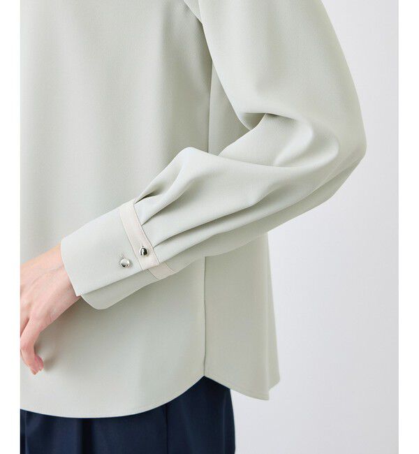 Rope&rsquo;Picnic「ジョーゼット配色ボウタイ風ブラウス/セレモニー・通勤対応」|シャツ・ブラウス|