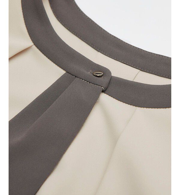 Rope&rsquo;Picnic「ジョーゼット配色ボウタイ風ブラウス/セレモニー・通勤対応」|シャツ・ブラウス|