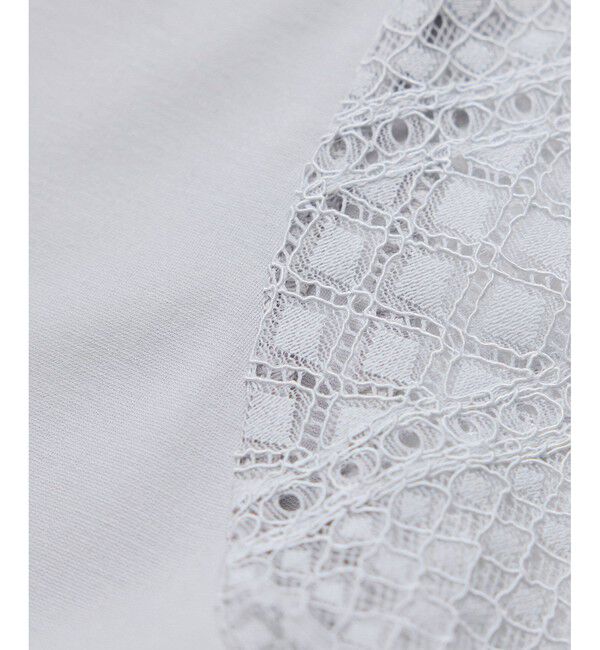 Rope&rsquo;Picnic「【UVカット・接触冷感】Cutee レースドッキングフレアスリーブトップス/リンクコーデ」|Tシャツ・カットソー|