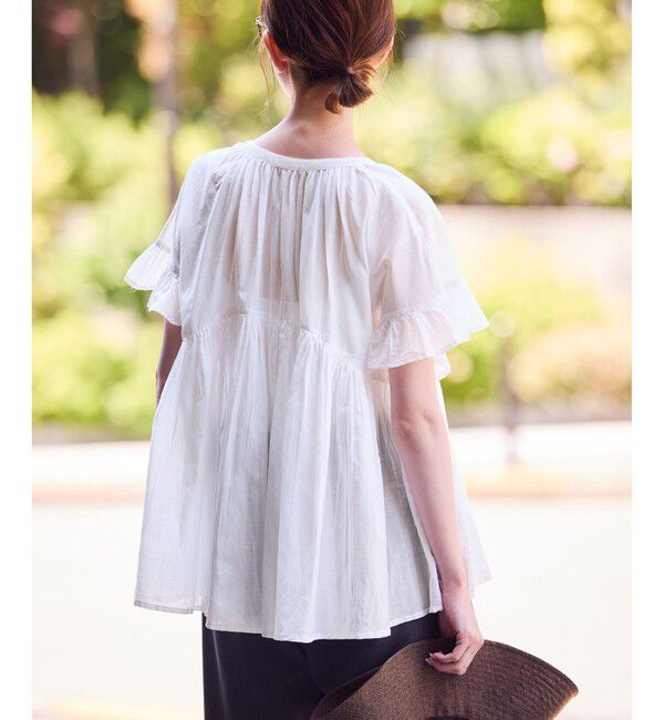 Rope&rsquo;Picnic「コットンボイルギャザーブラウス/リンクコーデ」|シャツ・ブラウス|