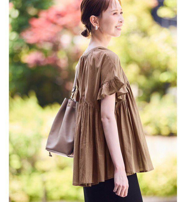 Rope&rsquo;Picnic「コットンボイルギャザーブラウス/リンクコーデ」|シャツ・ブラウス|