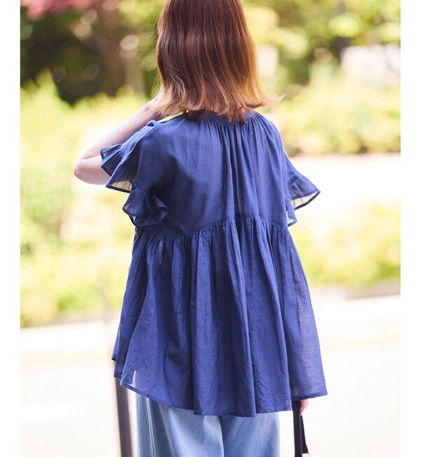 Rope&rsquo;Picnic「コットンボイルギャザーブラウス/リンクコーデ」|シャツ・ブラウス|