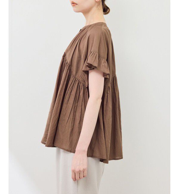 Rope&rsquo;Picnic「コットンボイルギャザーブラウス/リンクコーデ」|シャツ・ブラウス|