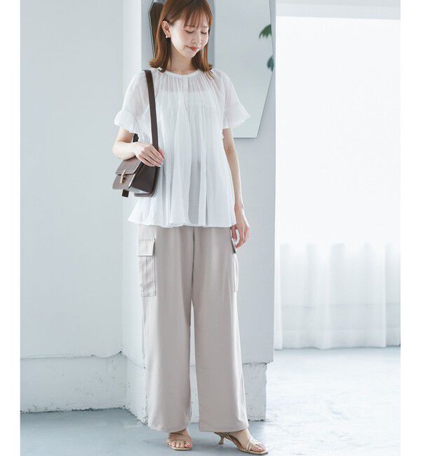 Rope&rsquo;Picnic「コットンボイルギャザーブラウス/リンクコーデ」|シャツ・ブラウス|