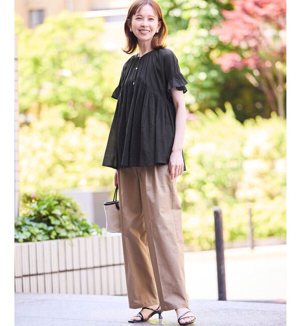 Rope&rsquo;Picnic「コットンボイルギャザーブラウス/リンクコーデ」|シャツ・ブラウス|