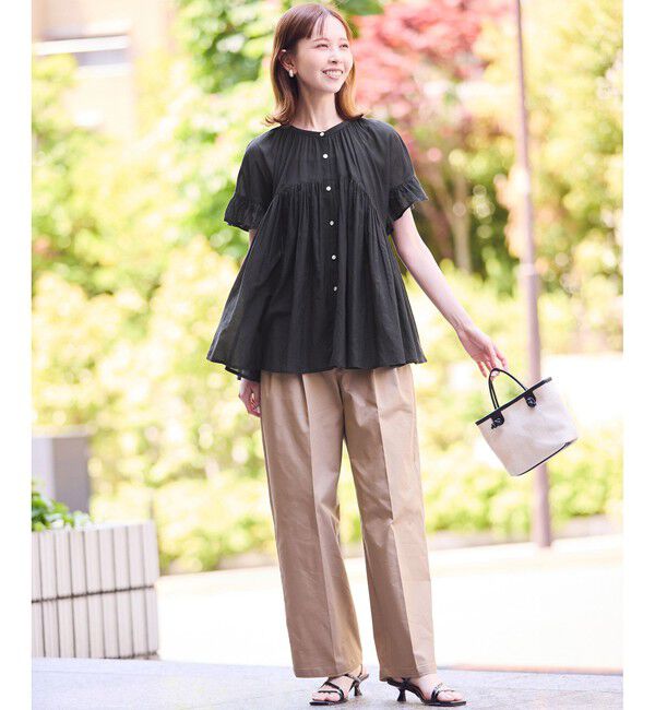 Rope&rsquo;Picnic「コットンボイルギャザーブラウス/リンクコーデ」|シャツ・ブラウス|