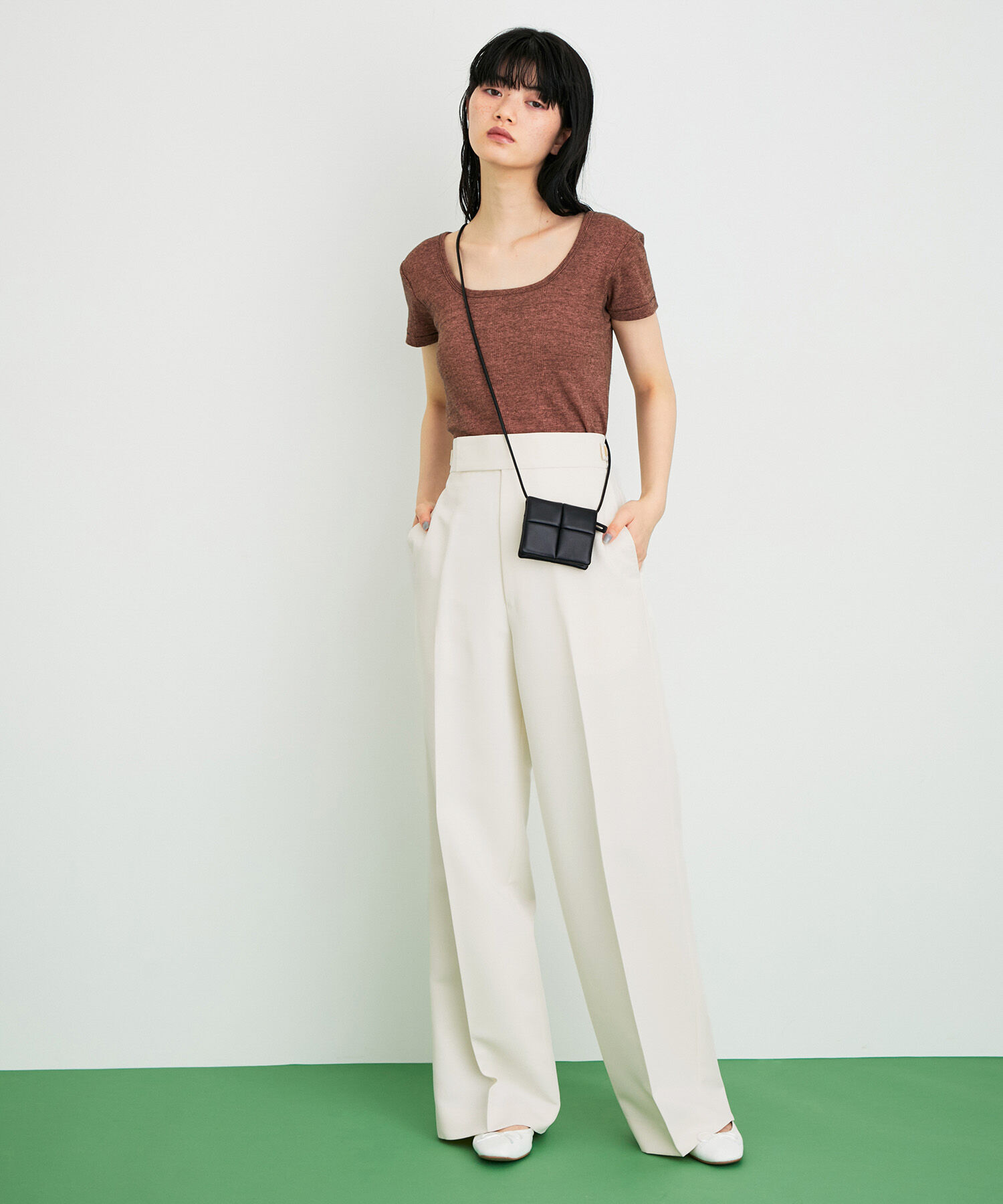 ADAM ET ROPE'「【サステナブル】ワイドスラックス」|スラックス|