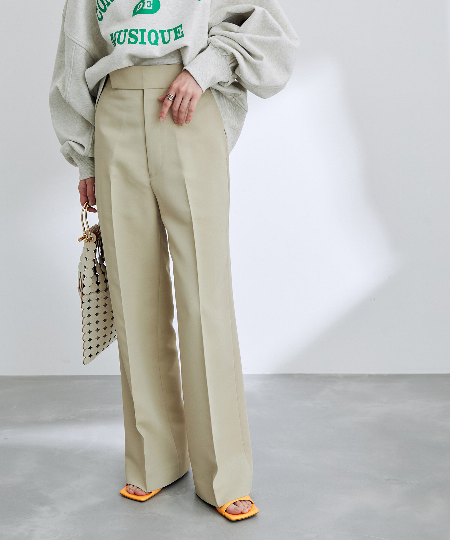 ADAM ET ROPE'「【サステナブル】ワイドスラックス」|スラックス|ベージュ系(28)