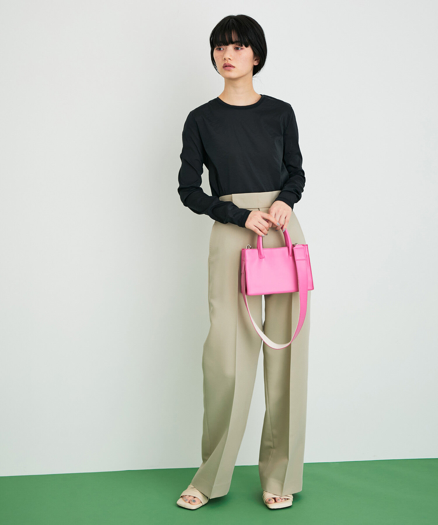 ADAM ET ROPE'「【サステナブル】ワイドスラックス」|スラックス|