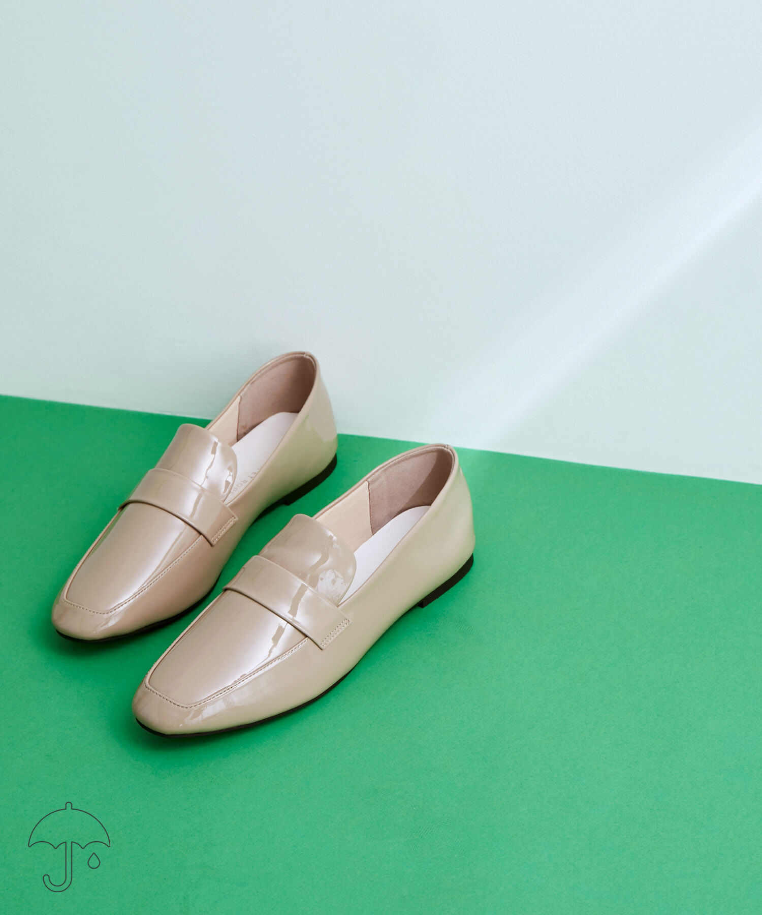 ADAM ET ROPE'「【晴雨兼用】ポーチ付きレインローファー」|レインシューズ|ライトグレー(08)