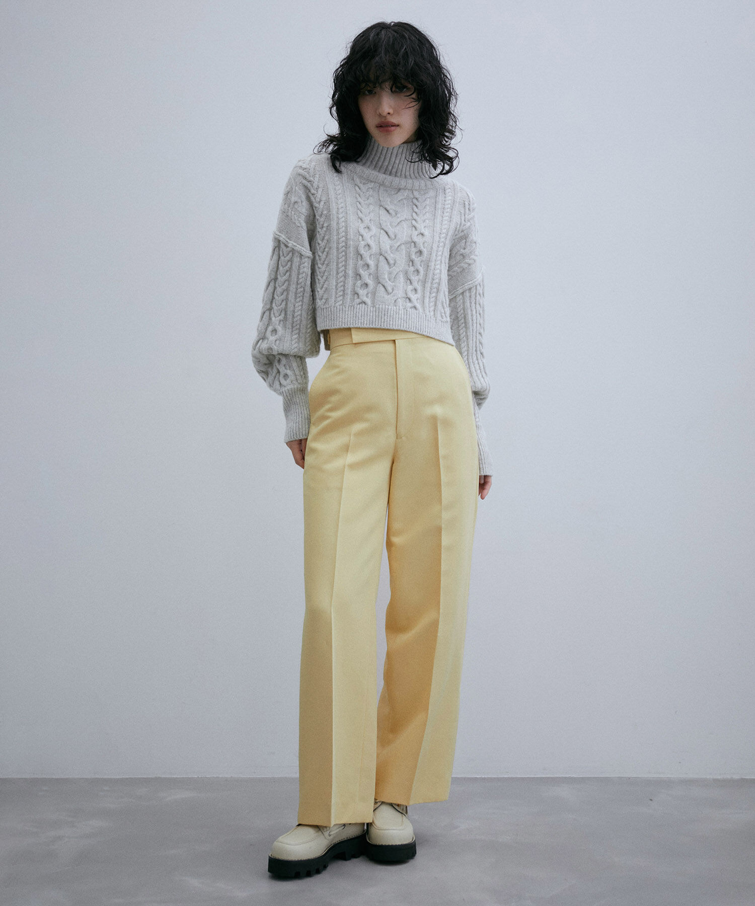 ADAM ET ROPE'「〈追加〉【サステナブル】ワイドスラックス」|スラックス|