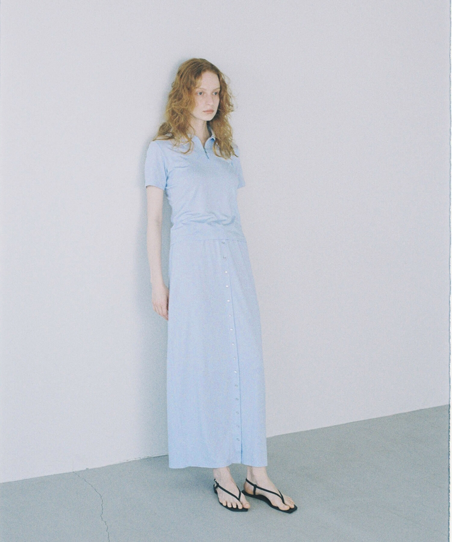 ADAM ET ROPE'「【agnes b. pour ADAM ET ROPE'】JUPE PRESSIONS LONG」|スカート|