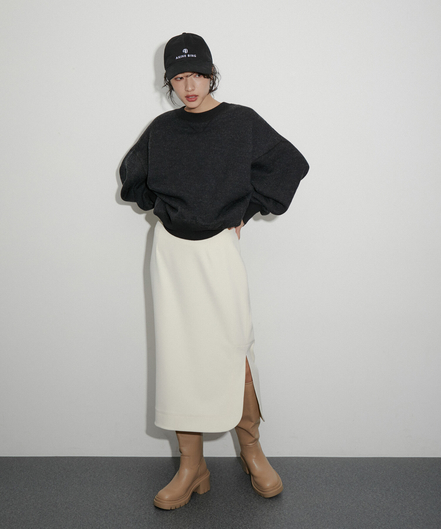 ADAM ET ROPE'「ラウンドヘムスリットスカート」|スカート|