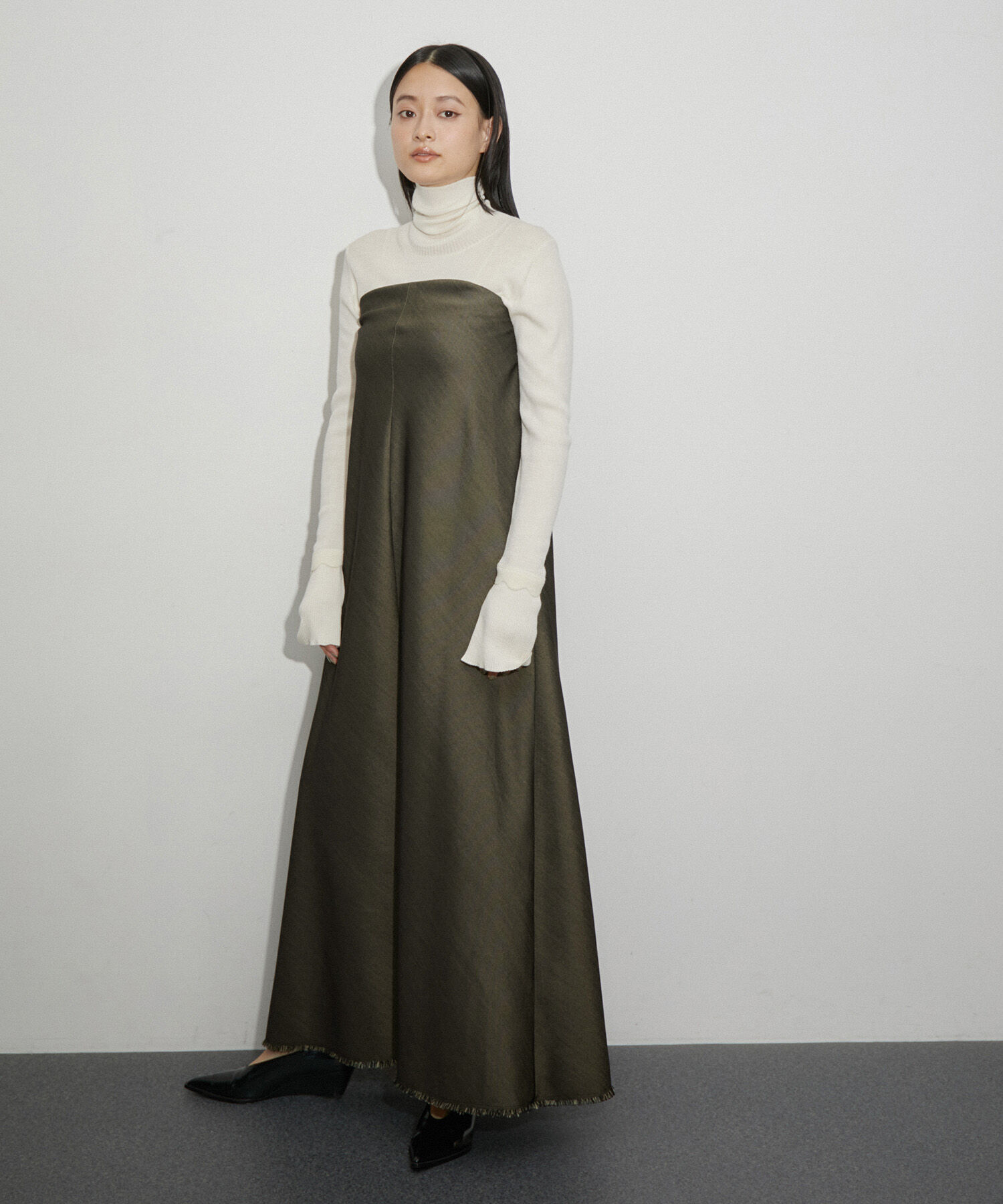 ADAM ET ROPE'「シャンブレーツイルベアワンピース」|ワンピース|