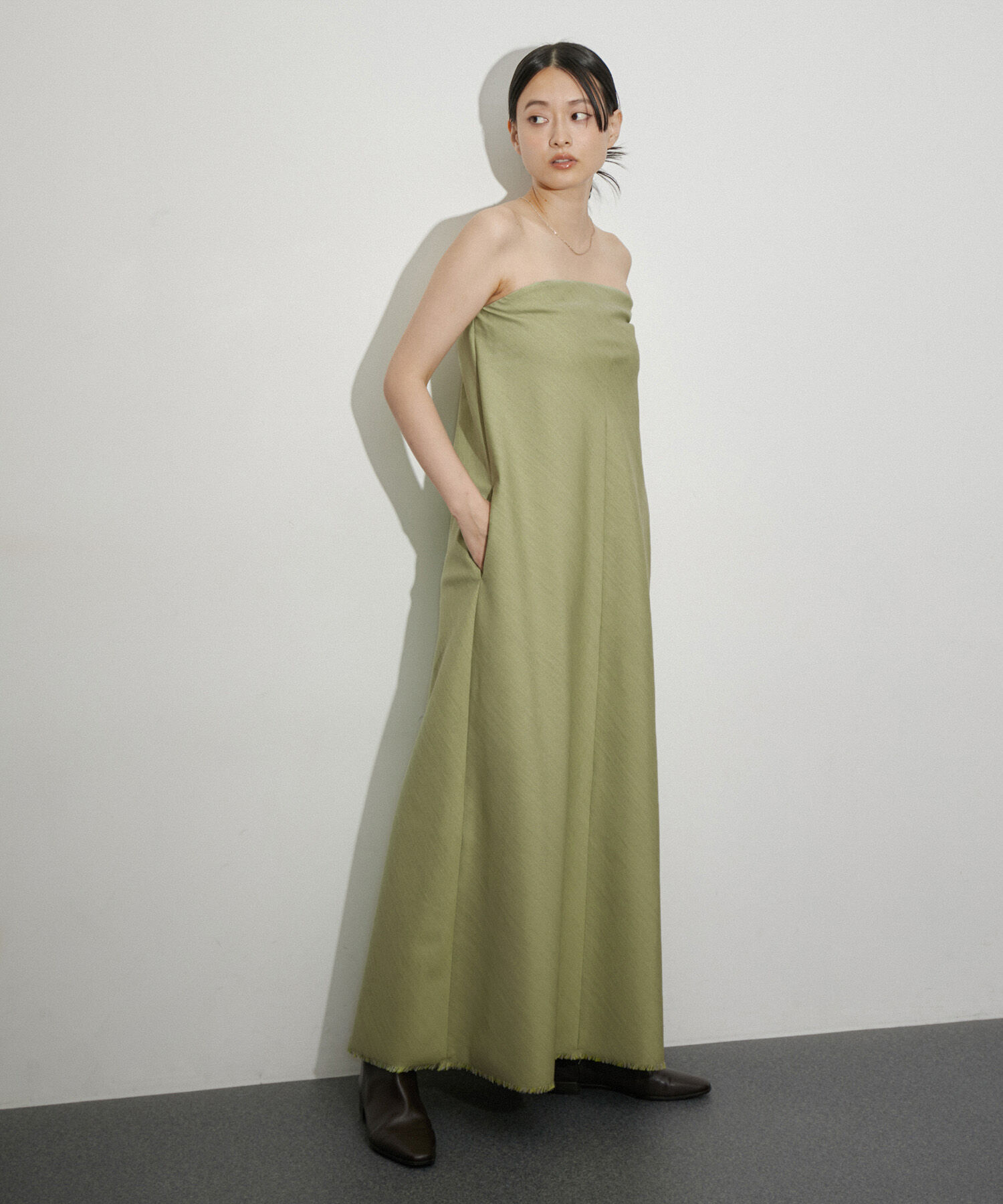 ADAM ET ROPE'「シャンブレーツイルベアワンピース」|ワンピース|