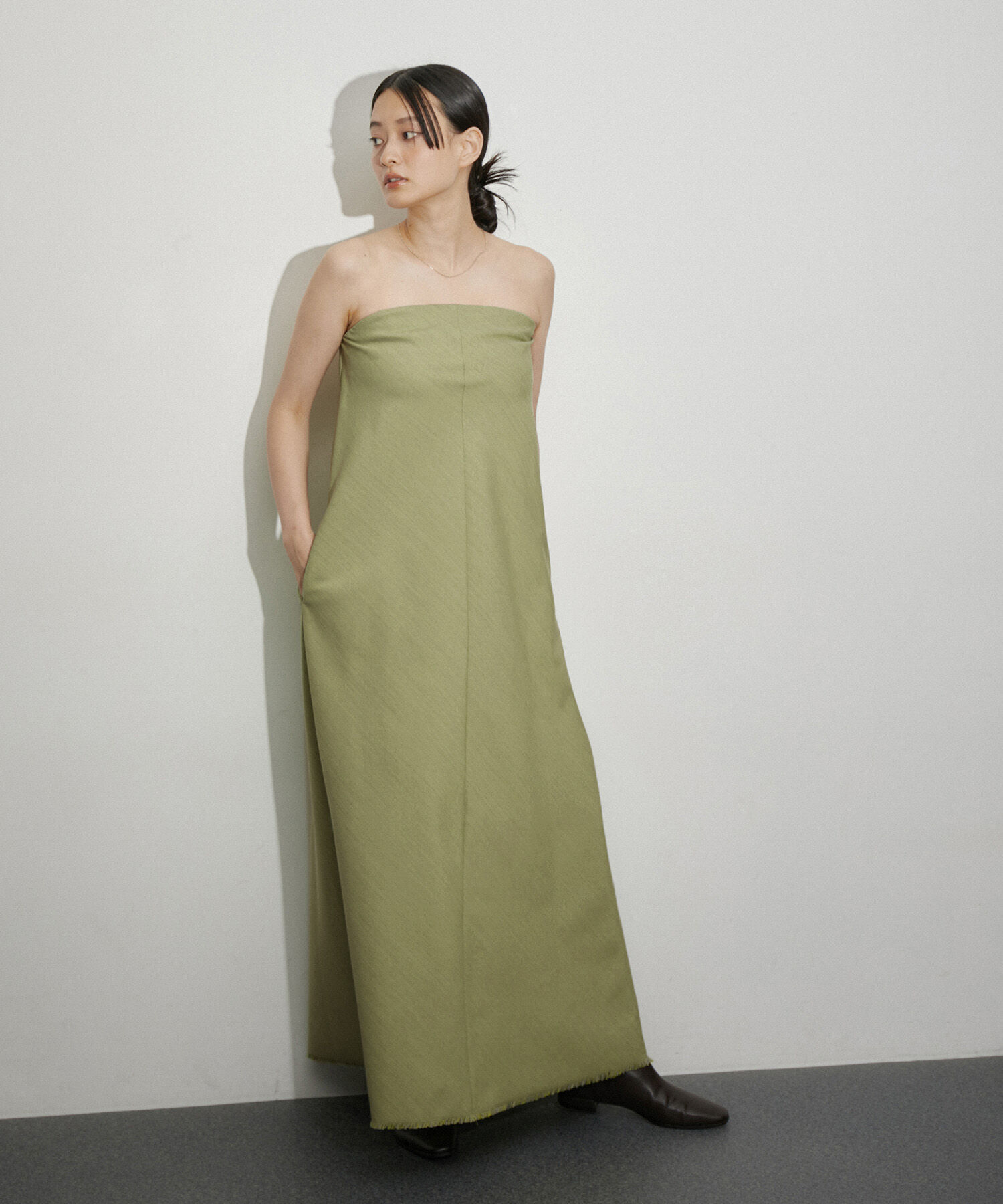 ADAM ET ROPE'「シャンブレーツイルベアワンピース」|ワンピース|