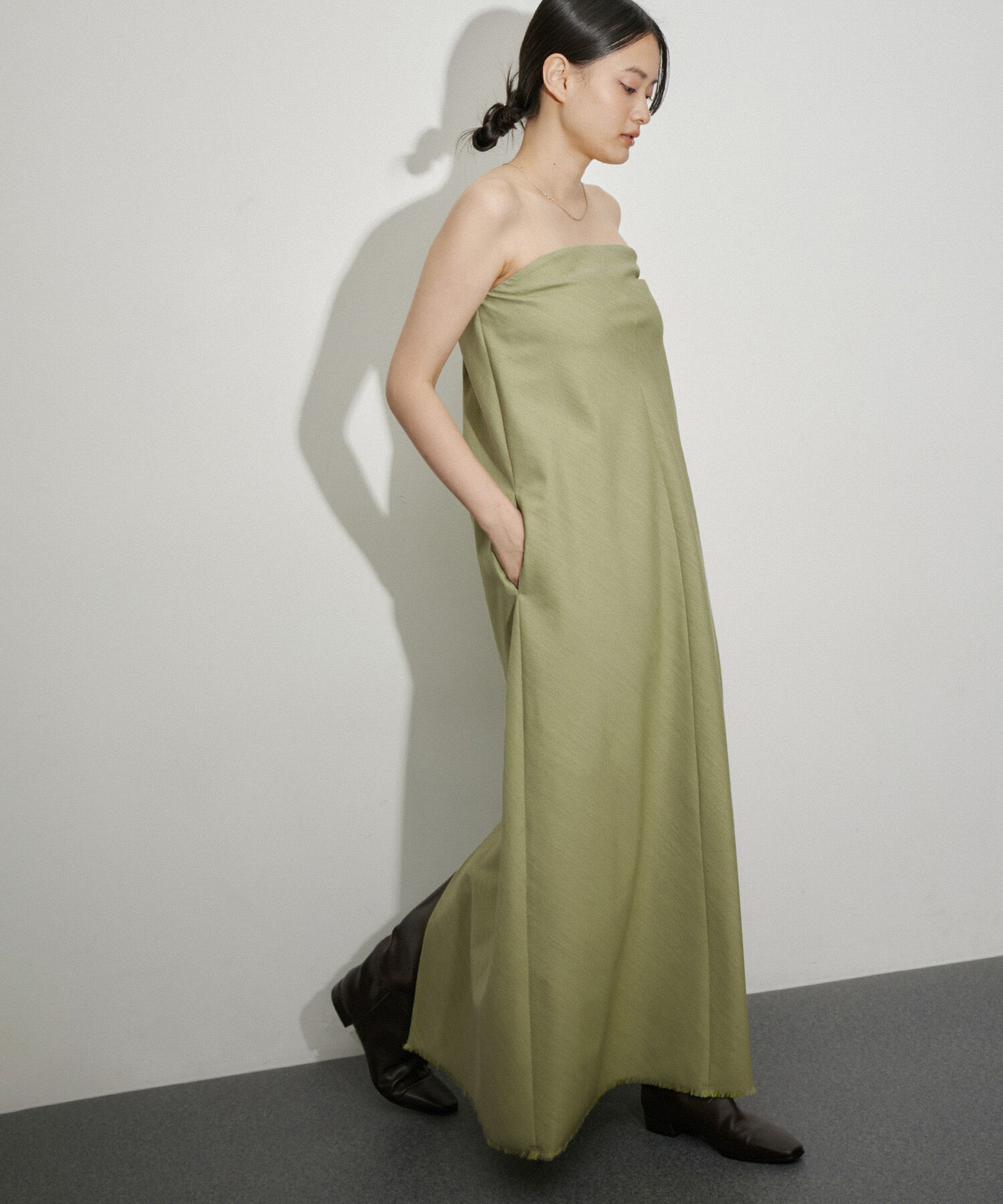 ADAM ET ROPE'「シャンブレーツイルベアワンピース」|ワンピース|