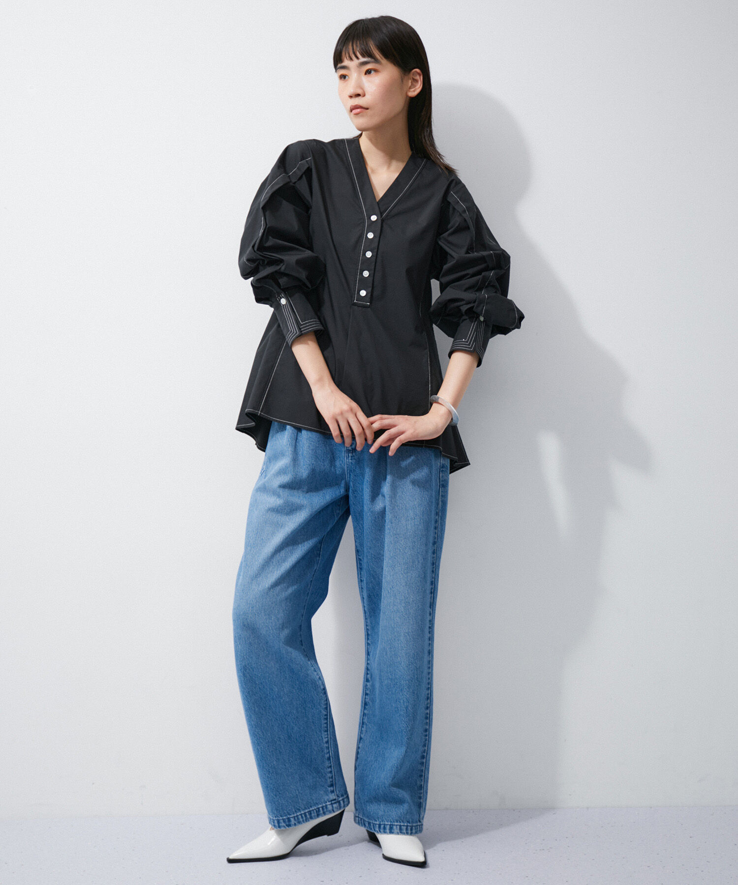 ADAM ET ROPE'「ペプラムチュニックブラウス」|シャツ・ブラウス|