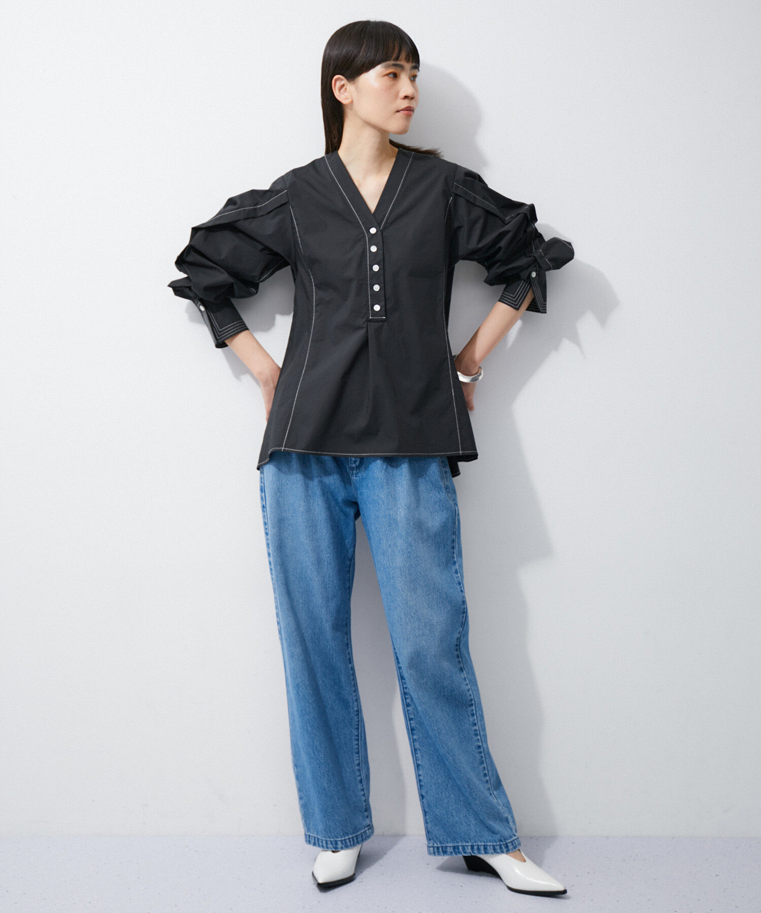 ADAM ET ROPE'「ペプラムチュニックブラウス」|シャツ・ブラウス|