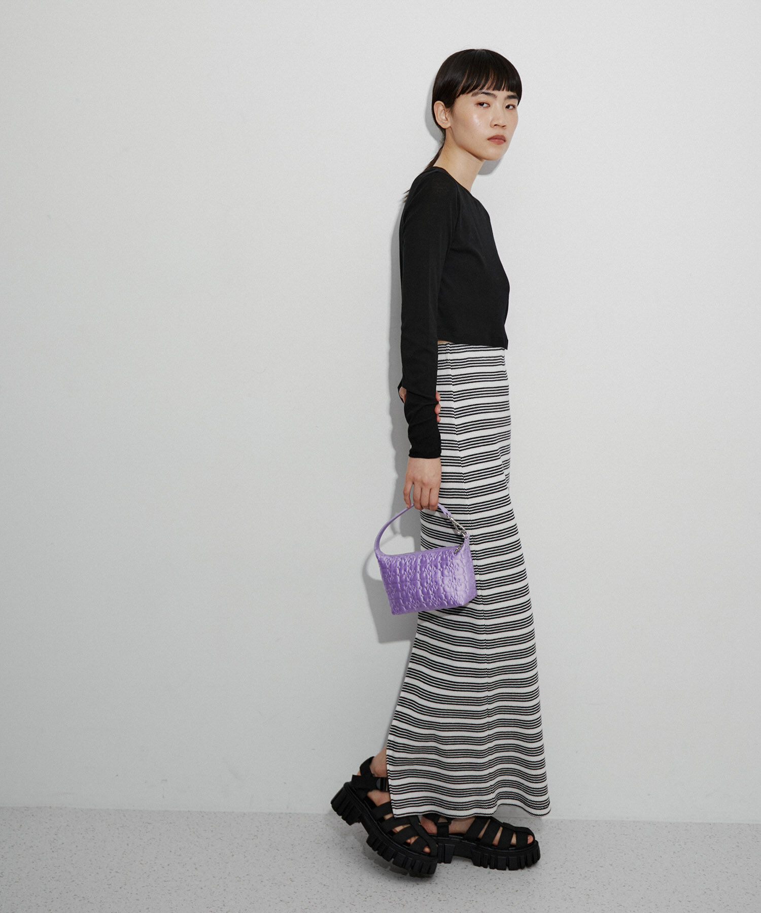 ADAM ET ROPE'「追撚シアーテレコクロップドプルオーバー」|Tシャツ・カットソー|