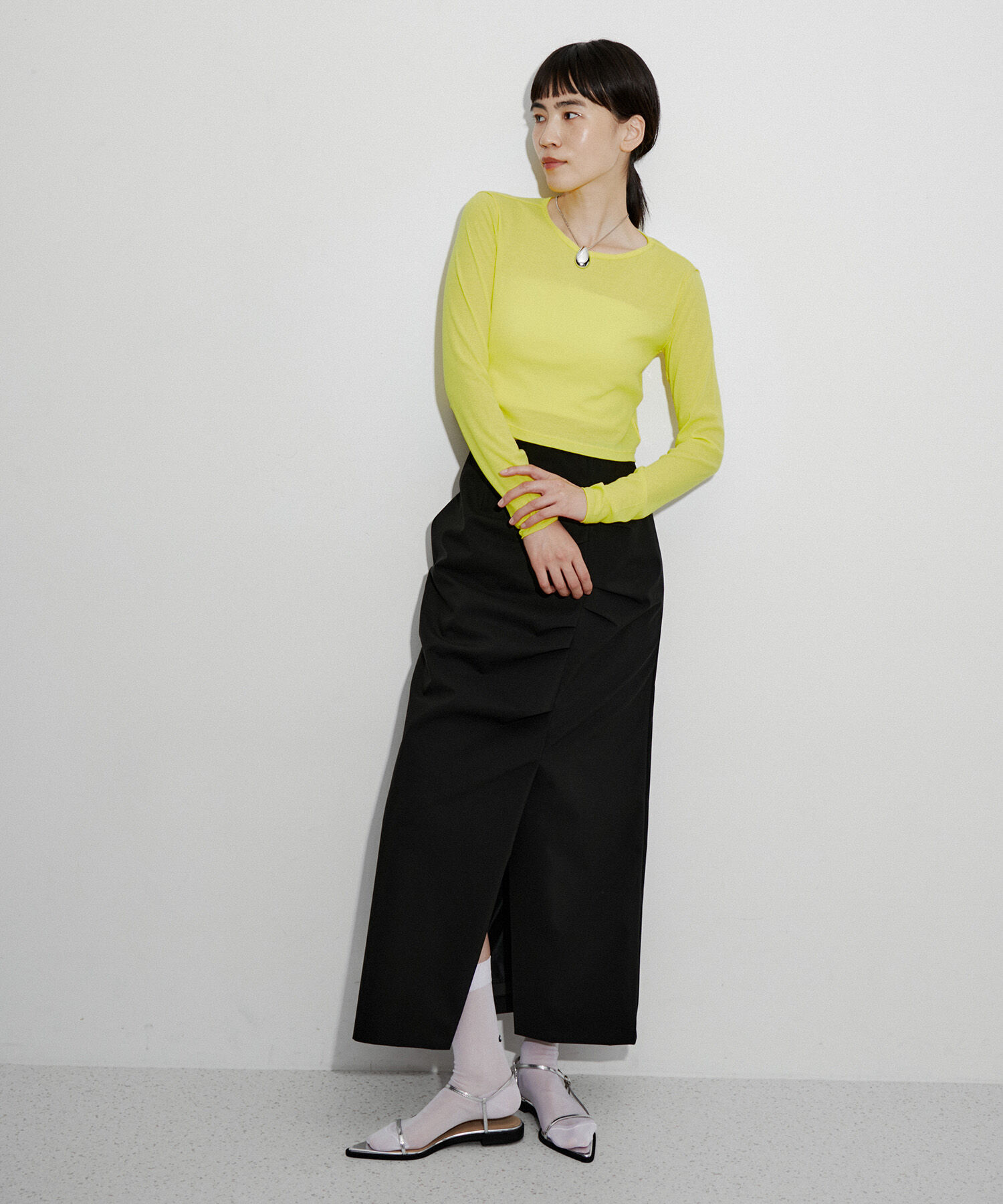 ADAM ET ROPE'「追撚シアーテレコクロップドプルオーバー」|Tシャツ・カットソー|