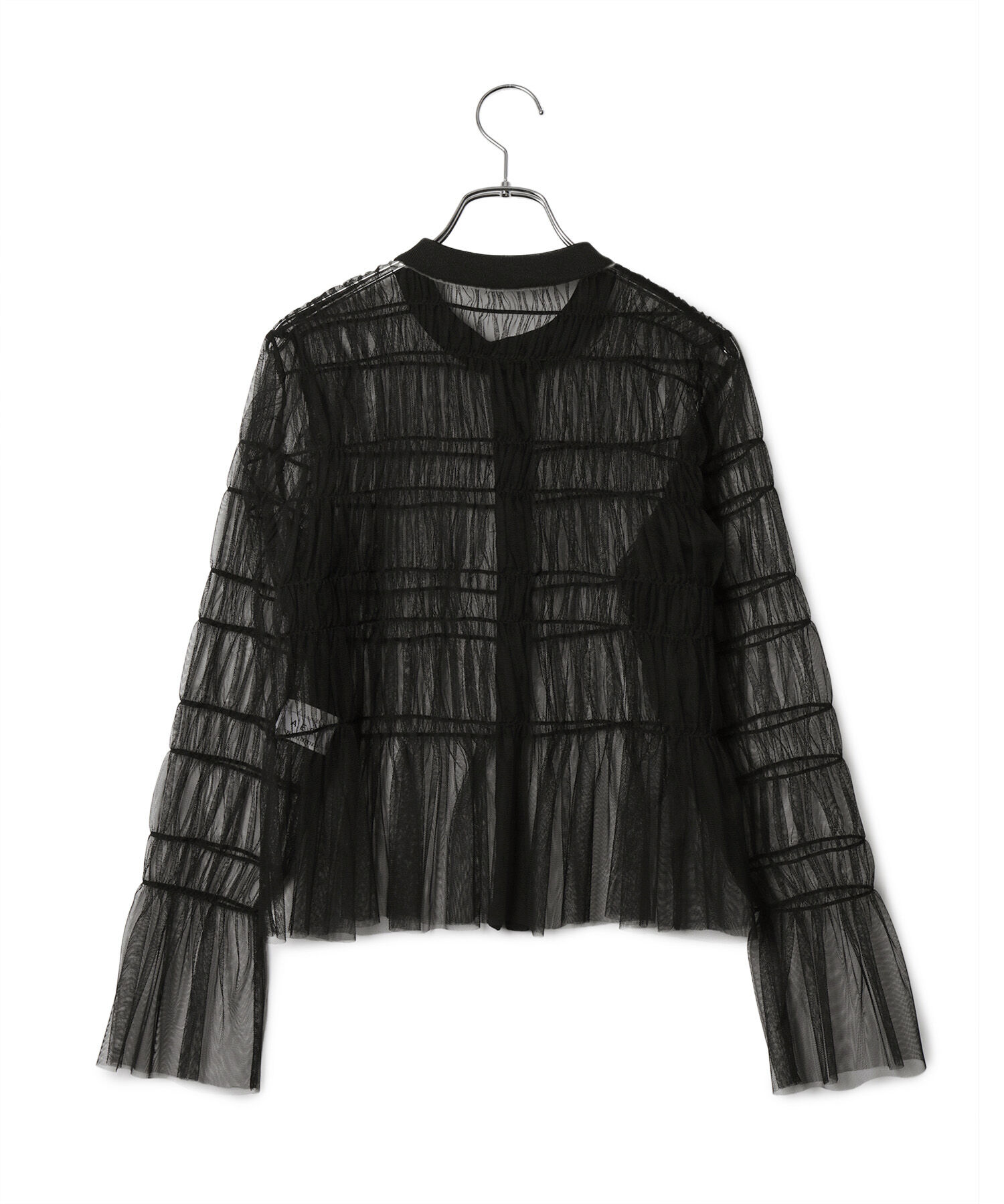 ADAM ET ROPE'「【WEB限定】ギャザーチュールカーディガン」|カーディガン|