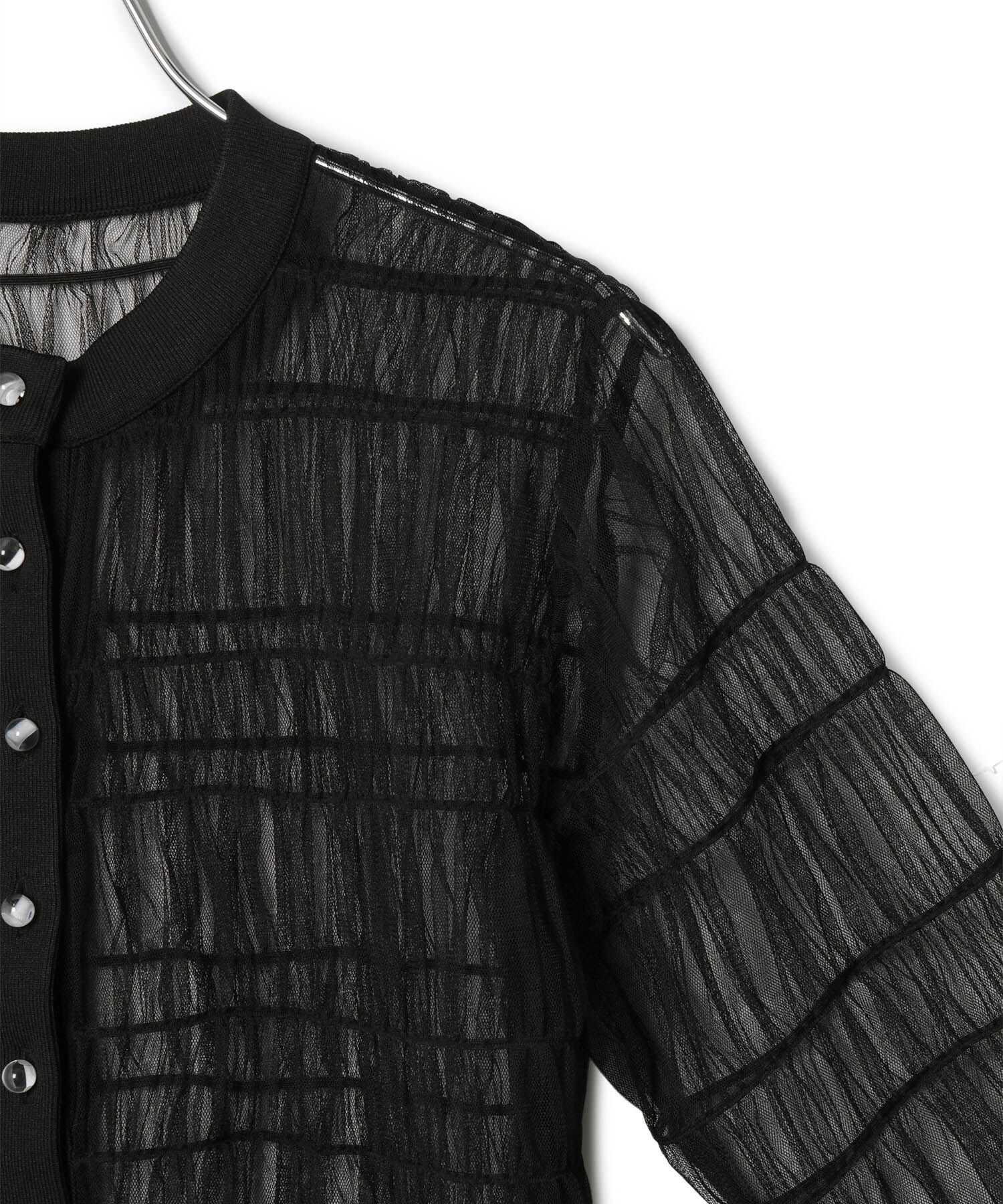 ADAM ET ROPE'「【WEB限定】ギャザーチュールカーディガン」|カーディガン|