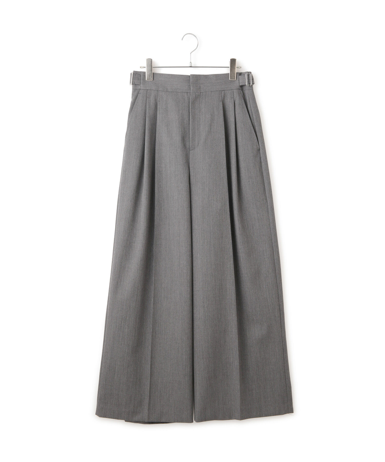 ADAM ET ROPE'「【防シワ】・【消臭】・【洗える】ウールギャバ2タックワイドスラックス」|スラックス|